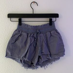 blue soft fabric shorts